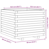 vidaXL Odlingslåda vaxbrun 60x60x49,5 cm massiv furu