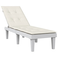 vidaXL Solsängsdyna melerad gräddvit (75+105) x 50 x 4 cm tyg
