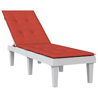 vidaXL Solsängsdyna melerad vinröd (75+105) x 50 x 4 cm tyg