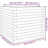vidaXL Odlingslåda 50x50x49,5 cm massivt furuträ
