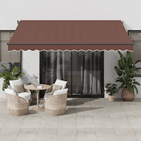 vidaXL Markis automatiskt infällbar brun 400x300 cm