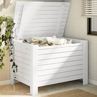 vidaXL Förvaringslåda med lock RANA vit 100x49x54 cm massiv furu