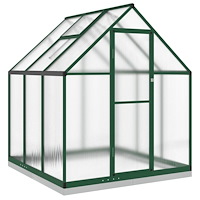 vidaXL Växthus med ram grön 169x169x202 cm aluminium