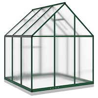 vidaXL Växthus med ram grön 169x169x202 cm aluminium