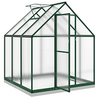 vidaXL Växthus med ram grön 169x169x202 cm aluminium