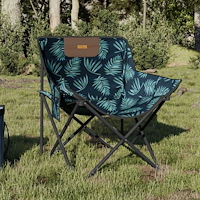 vidaXL Campingstolar med ficka fällbar 2 st bladmönster