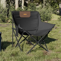 vidaXL Campingstolar med ficka fällbar 2 st svart