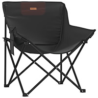 vidaXL Campingstolar med ficka fällbar 2 st svart