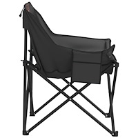 vidaXL Campingstolar med ficka fällbar 2 st svart
