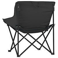 vidaXL Campingstolar med ficka fällbar 2 st svart