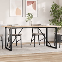 vidaXL Matbord O-ram 180x90x75 cm massiv furu och stål