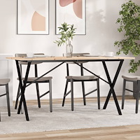 vidaXL Matbord X-ram 160x80x75 cm massiv furu och stål