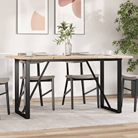 vidaXL Matbord O-ram 160x80x75,5 cm massiv furu och stål