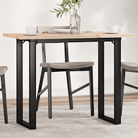 vidaXL Matbord O-ram 100x50x75,5 cm massiv furu och stål