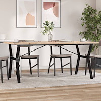 vidaXL Matbord Y-ram 180x90x75,5 cm massiv furu och stål