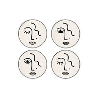 SASS & BELLE Sass & Belle Abstract Face White Coasters - Set Of 4 (häftad, eng)