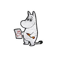 Pawprint Family Moomintroll Drawing Sew On Patch