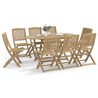 vidaXL Hopfällbara trädgårdsstolar 8 st 48,5x57x90cm massivt akaciaträ