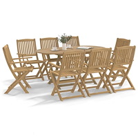 vidaXL Hopfällbara trädgårdsstolar 8 st 54,5x58x90cm massivt akaciaträ