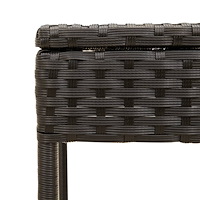vidaXL Solsängar 2 st med tak och bord svart konstrotting