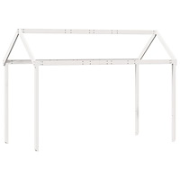 vidaXL Hög säng med tak vit 90x200 cm massiv furu