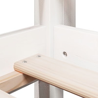 vidaXL Hög säng med tak vit 90x200 cm massiv furu