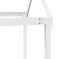 vidaXL Hög säng med tak vit 90x200 cm massiv furu