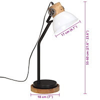 vidaXL Skrivbordslampa 25 W vit 18x18x60 cm E27