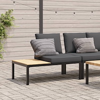 vidaXL Trädgårdsbänk med dynor svart aluminium