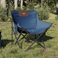 vidaXL Campingstolar med ficka fällbar 2 st blå