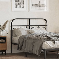 vidaXL Huvudgavel metall svart 120 cm