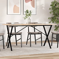 vidaXL Matbord X-ram 140x80x75 cm massiv furu och stål