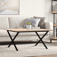 vidaXL Soffbord X-ram 80x80x45 cm massiv furu och stål