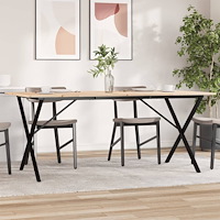 vidaXL Matbord X-ram 180x90x75 cm massiv furu och stål