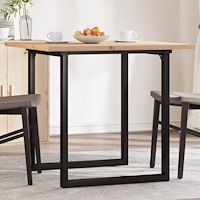 vidaXL Matbord O-ram 90x90x75,5 cm massiv furu och stål