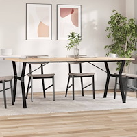 vidaXL Matbord Y-ram 200x100x75,5 cm massiv furu och stål