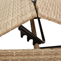 vidaXL Solsängar 2 st med bord beige konstrotting