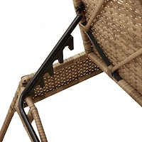 vidaXL Solsängar 2 st med bord beige konstrotting
