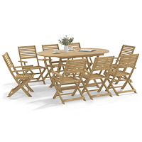 vidaXL Hopfällbara trädgårdsstolar 6 st 54,5x61,5x86,5cm massiv akacia