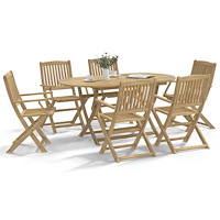 vidaXL Hopfällbara trädgårdsstolar 6 st 54,5x58x90cm massivt akaciaträ