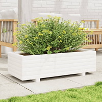 vidaXL Odlingslåda vit 90x40x26,5 cm massiv furu