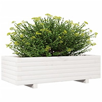 vidaXL Odlingslåda vit 90x40x26,5 cm massiv furu