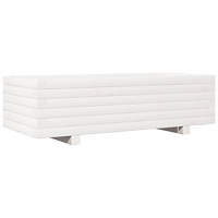 vidaXL Odlingslåda vit 90x40x26,5 cm massiv furu
