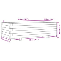 vidaXL Odlingslåda vit 90x40x26,5 cm massiv furu
