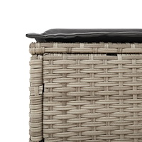 vidaXL Solsäng med bord och dyna ljusgrå konstrotting