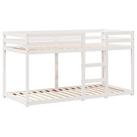 vidaXL Våningssäng med tak vit 80x200 cm massiv furu