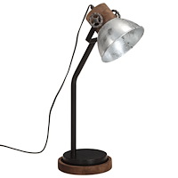 vidaXL Skrivbordslampa 25 W vintage silver 18x18x60 cm E27