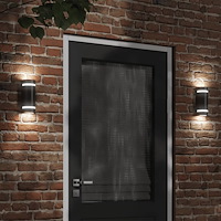 vidaXL Utomhusvägglampor 2 st svart gjuten aluminium