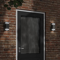 vidaXL Utomhusvägglampor 2 st svart rostfritt stål