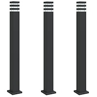 vidaXL Utomhusgolvlampor 3st svart 110 cm aluminium